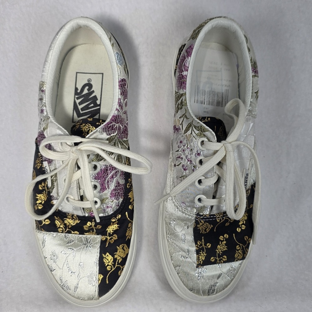 Vans Era Brocade Floral Patchwork Size 5.5 Silky Embroidered Boho-chic Low Tops